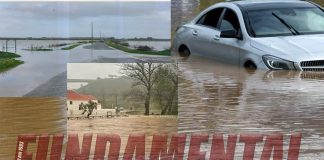 Estradas de Azambuja para Virtudes e para Valada submersas – Taludes do Rio de Ota cederam